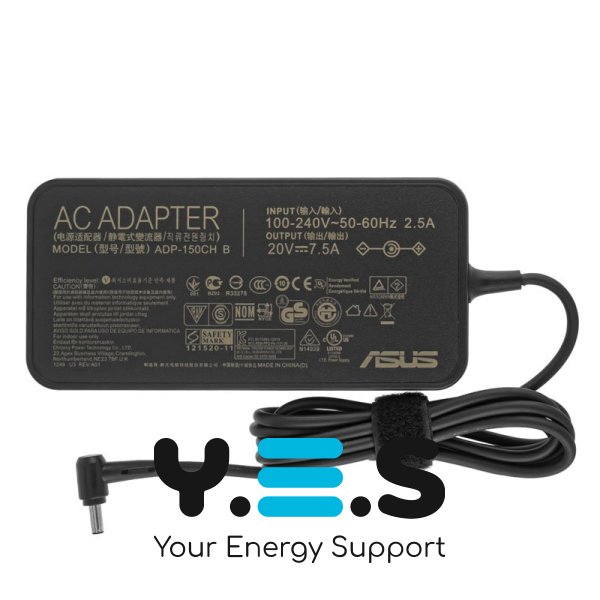 Оригінальний блок живлення для ноутбука Asus 150W 20V 7.5A (4.5×3.0мм з піном) чорний, овальний корпус