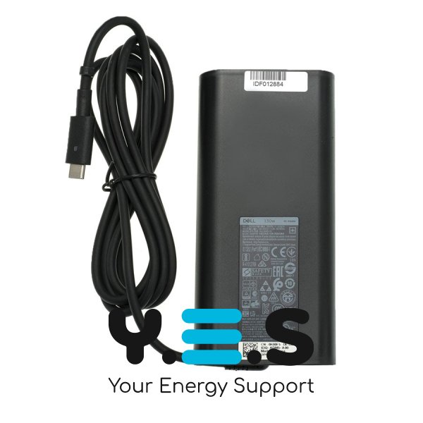 Оригінальний блок живлення для ноутбука Dell 130W (USB Type-C) чорний, овальний корпус