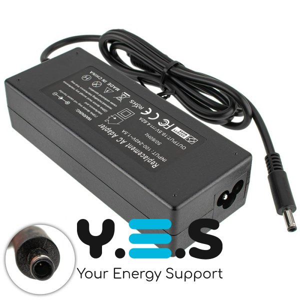 Блок живлення Replacement для ноутбуків DELL Inspiron / Latitude / Vostro – 90W 19.5V 4.62A 4.5×3.0mm PIN, чорний, без кабелю
