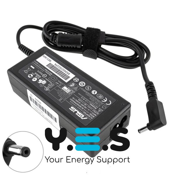 Блок живлення для ноутбуків ASUS Zenbook UX21A / UX31A / UX32A / UX32VD – 45W 19V 2.37A 4.0×1.35мм, чорний, L-образний, без кабелю