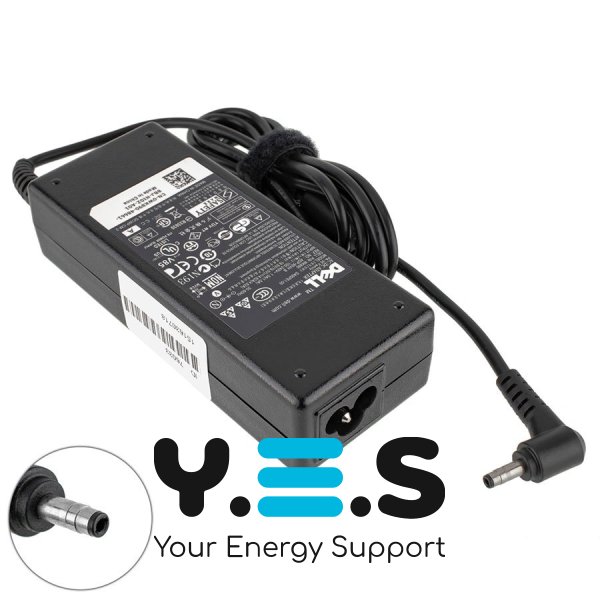 Блок живлення для ноутбуків DELL Latitude / Inspiron – 90W 19.5V 4.62A 4.0×1.7мм, L-образний розʼєм, чорний, без кабелю