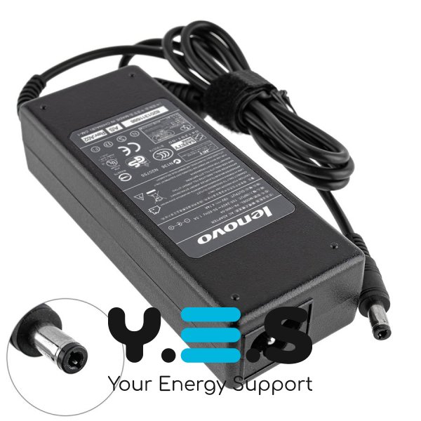 Блок живлення для ноутбуків Lenovo 90W 19V 4.74A (5.5×2.5мм, прямий, чорний, без кабелю) – для G700, B570e, Z580, IdeaPad