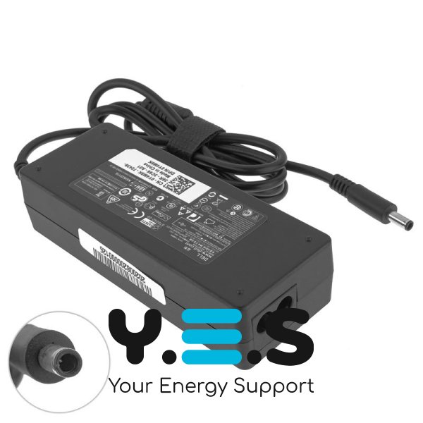Блок живлення Replacement для ноутбуків Dell Latitude / Inspiron / Vostro — 90W 19.5V 4.62A 4.5×3.0мм PIN, прямокутний розʼєм, чорний, без кабелю