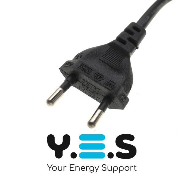 Силовий кабель для адаптера живлення ноутбука, 2-pin, з роз’ємом C7 (фігурний, PA2E)