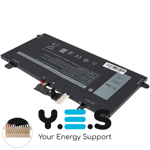 Батарея для ноутбука DELL 1WND8 (Latitude 5285) — 11.4V, 2760mAh, чорна