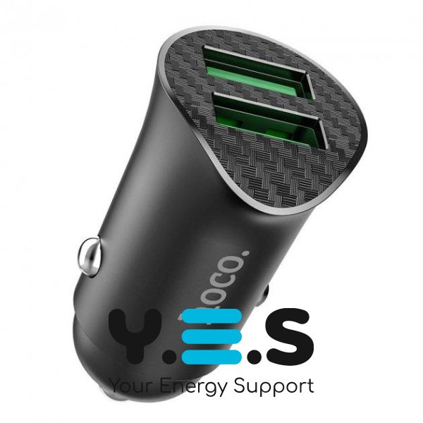 Автомобільний зарядний пристрій Hoco Z39, 18W, Чорний (6931474735027)