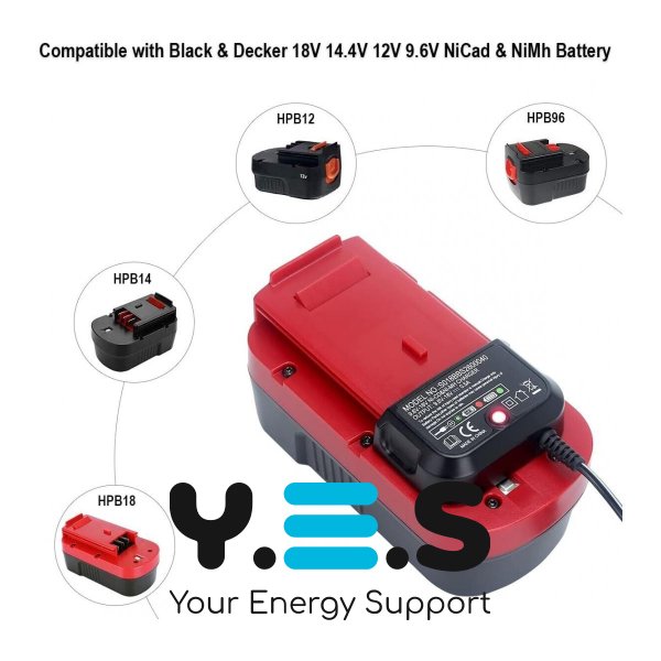 Зарядний пристрій 9.6V-18V 0.4A (90556254) до електроінструменту Black&Decker HPB18 FSB12 A1712 A12 A18 HPW-15210