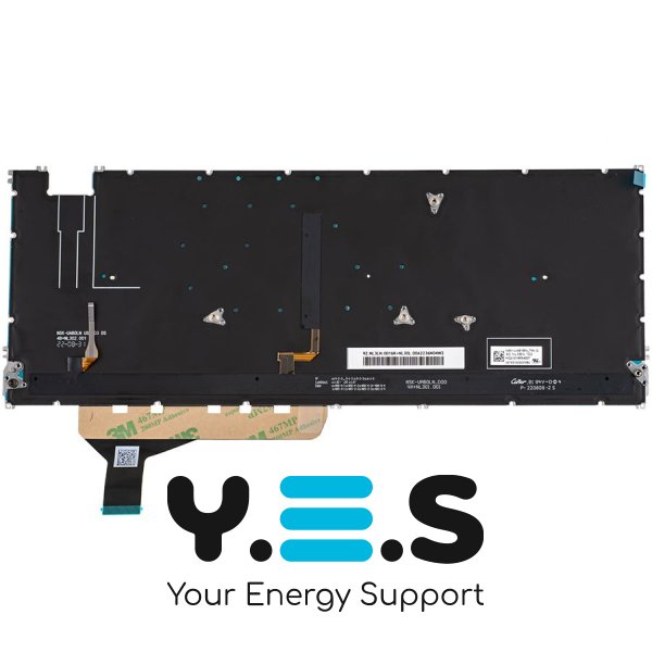 Клавіатура для ноутбука ASUS UM3402 — чорна, російська розкладка, без фрейма, з підсвіткою клавіш