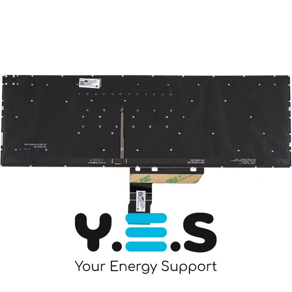 Клавіатура для ноутбука ASUS M3500 — чорна, українська розкладка, без фрейма, з підсвіткою клавіш