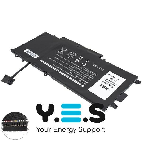 Батарея до ноутбуків DELL 71TG4 (Latitude: 5289, 7390) 11.4V, 3000mAh, чорний колір