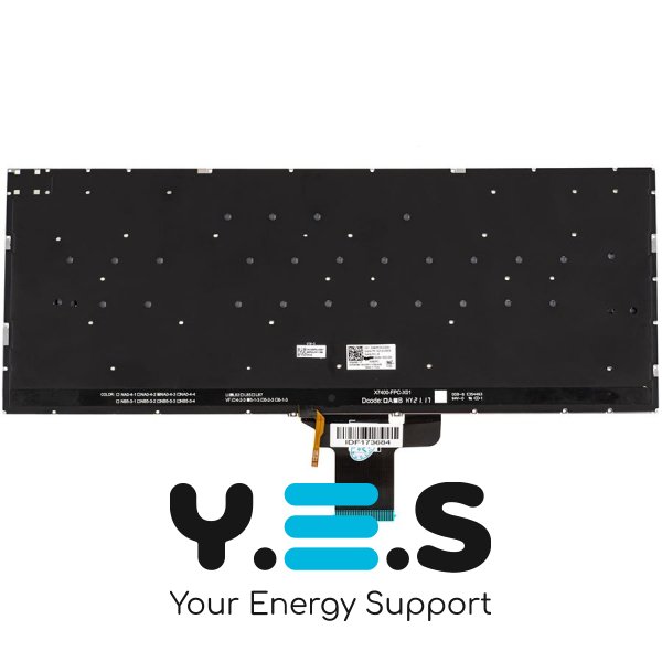 Клавіатура до ноутбуку ASUS (X3400, X7400 серій), російська розкладка, сріблястий колір, без фрейму, підсвітка клавіш (Red Esc)