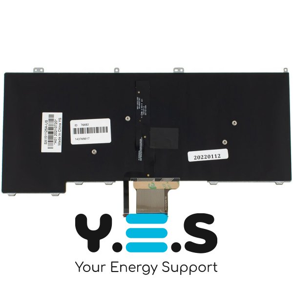 Клавіатура до ноутбуку DELL (Latitude: 7000, E7240, E7440) російська розкладка, чорний колір, підсвітка клавіш, без джойстика