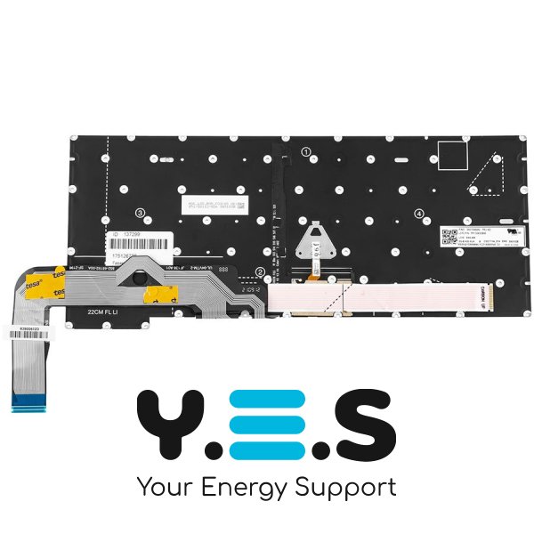 Клавіатура до ноутбуку LENOVO (ThinkPad: E14 Gen 5) російська розкладка, чорний колір, без фрейму, підсвітка клавіш (Оригінал)