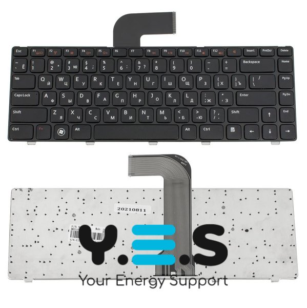 Клавіатура до ноутбуку DELL (Inspiron: 5520, M4110, M5040, M5050, N4110, N5040, N5050, Vostro: 1540, 3550, XPS: L502) російська розкладка, чорний колір