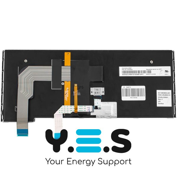 Клавіатура до ноутбуку LENOVO (ThinkPad Yoga 460) російська розкладка, чорний колір, підсвітка клавіш, с джойстиком