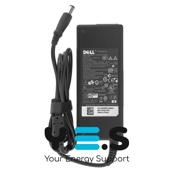 Блок живлення до ноутбуку DELL 19.5V, 4.62A, 90W, 7.4x5.0-PIN, чорний колір, RECTANGULAR
