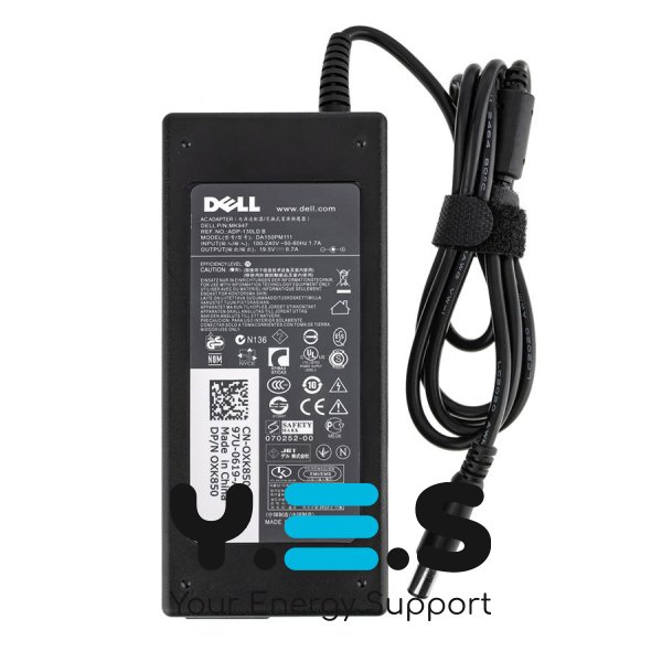 Блок живлення до ноутбуку DELL 19.5V, 6.7A, 130W, 7.4x5.0-PIN, чорний колір, RECTANGULAR