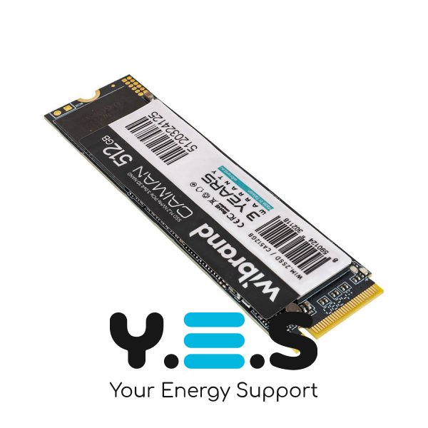 Жорсткий диск M.2 2280 SSD 512Gb Wibrand Caiman, NVMe, PCI Express 3.0 x4, 3D NAND TLC, зап/чт. 1000/2000Мб/с (WIM.2SSD/CA512GB)