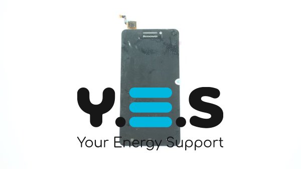 Дисплей для телефону  Lenovo A5000  чорний  у зборі з тачскрином  без рамки