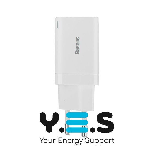 Зарядний пристрій Baseus Super Si Pro Quick Charger C+U 30W EU білий  CCSUPP-E02