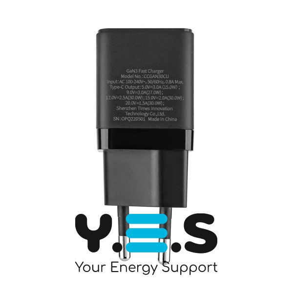 Зарядний пристрій Baseus GAN3 Fast Charger 1C 30W EU чорний CCGN010101