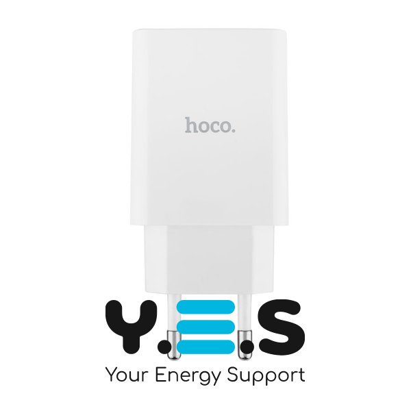 Зарядний пристрій HOCO C100A  PD20W+QC3.0  Digital display  білий  6931474769800