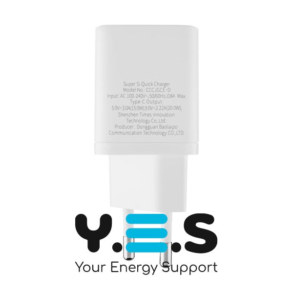 Зарядний пристрій Baseus Super Si quick charger 1C 20W EU білий CCSUP-B02