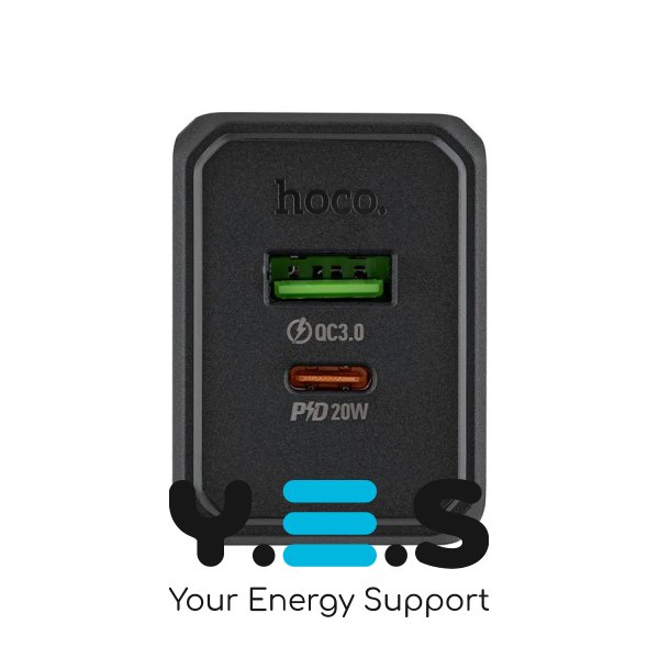 Зарядний пристрій HOCO CS14A 1USB-C/1USB PD/QC 20W black 6942007603898