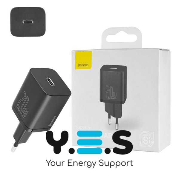 Зарядний пристрій Baseus Super Si quick charger 1C 20W EU чорний  CCSUP-B01