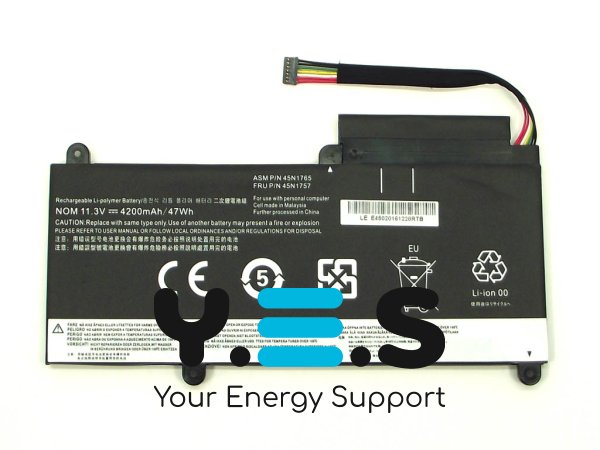 Акумуляторна батарея Lenovo ThinkPad серій E450, E450C, E455, E460, E460C, E465 (45N1752 / 45N1753 / 45N1754), 11.3V, ємність 4200mAh