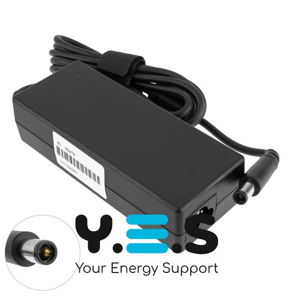 Блок живлення для ноутбука DELL 19.5V 4.62A 90W, штекер 7.4×5.0 PIN (прямокутний), чорний