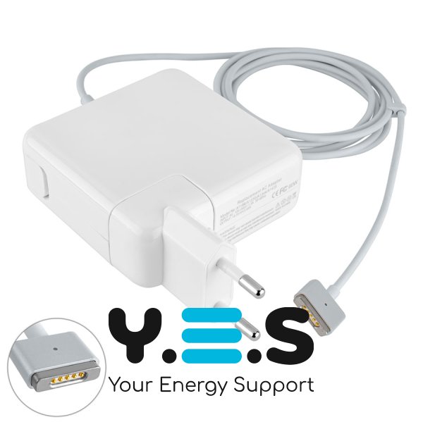 Зарядний блок живлення для ноутбука Apple MagSafe2 60W (16.5V, 3.65A), білий — T‑подібний роз’єм MagSafe2, з євроадаптером