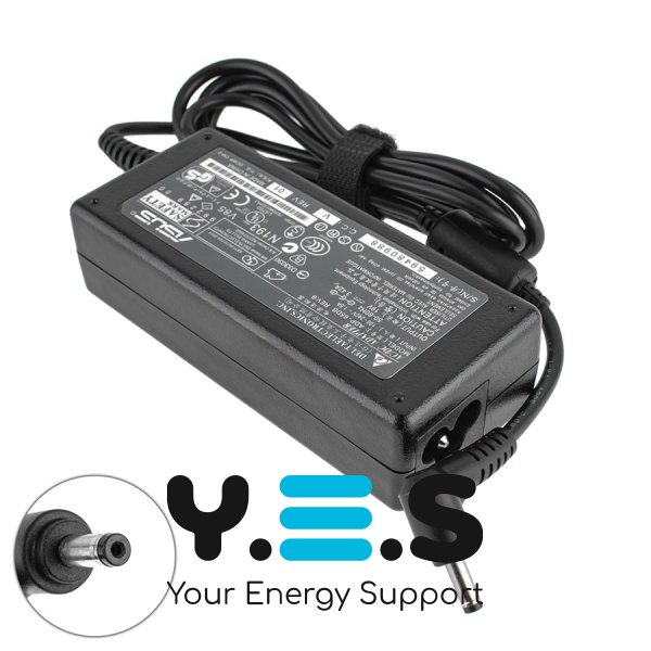 Блок живлення (зарядний адаптер) для ноутбука ASUS — 19V 3.42A (65W), штекер 4.0×1.35 мм, L‑подібний роз’єм, чорний, прямокутний (RECTANGULAR)