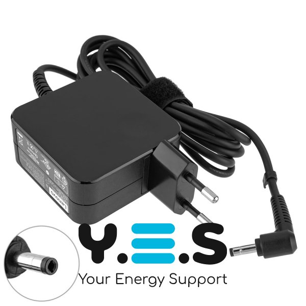 Блок живлення для ноутбука Lenovo 20V 2.25A 45W, штекер 4.0×1.7 мм (квадратний), чорний