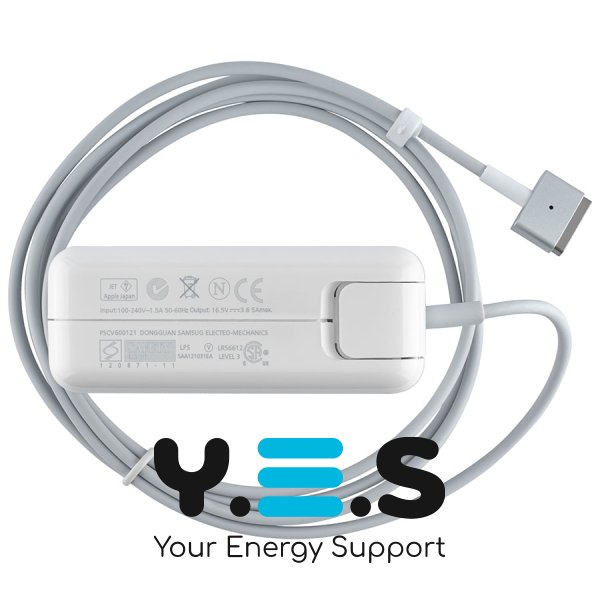 Блок живлення для ноутбука Apple MagSafe 2 — 60W (16.5V, 3.65A), білий, з євроадаптером, T‑подібний роз’єм MagSafe2