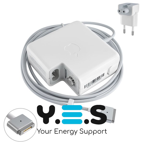 Блок живлення для ноутбука Apple MagSafe 2 — 60W (16.5V, 3.65A), білий, з євроадаптером, T‑подібний роз’єм MagSafe2