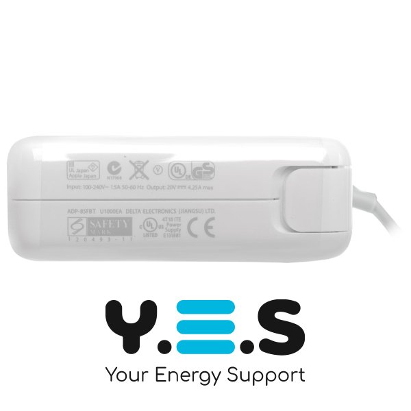 Блок живлення для ноутбука Apple MagSafe2 (T‑подібний роз’єм) 20V 4.25A 85W, білий, з євроадаптером