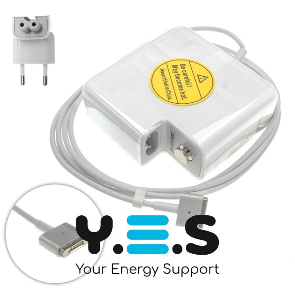 Блок живлення для ноутбука Apple MagSafe2 (T‑подібний роз’єм) 20V 4.25A 85W, білий, з євроадаптером