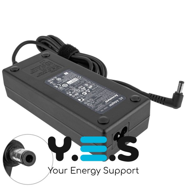 Блок живлення (зарядний адаптер) для ноутбука Lenovo — 19V 6.32A (120W), штекер 5.5×2.5 мм (3-hole), L‑подібний роз’єм, чорний, без кабелю
