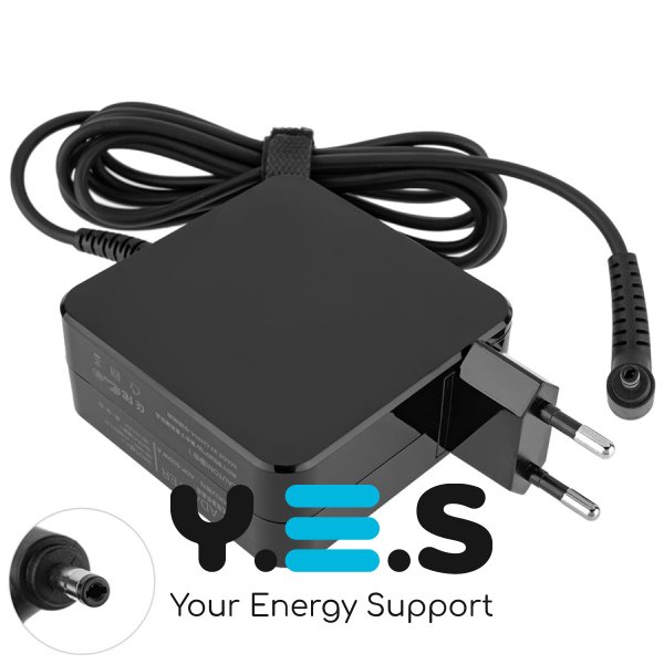 Блок живлення для ноутбука Xiaomi 65W (19V/3.42A), штекер 4.0×1.7 мм L‑подібний (кутовий), квадратний корпус, чорний — без кабелю