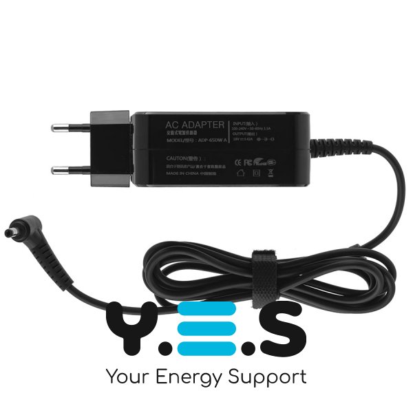 Блок живлення для ноутбука Xiaomi 65W (19V/3.42A), штекер 4.0×1.7 мм L‑подібний (кутовий), квадратний корпус, чорний — без кабелю