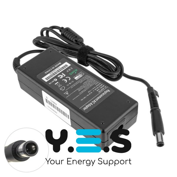 Зарядний адаптер живлення для ноутбука HP (Replacement AC Adapter) 18.5V / 4.5A / 83W, штекер 7.4×5.0 PIN, чорний — без кабелю