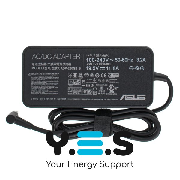 Блок живлення для ноутбука ASUS OVALE — 19.5V, 11.8A, 230W, штекер 5.5×2.5 мм, чорний