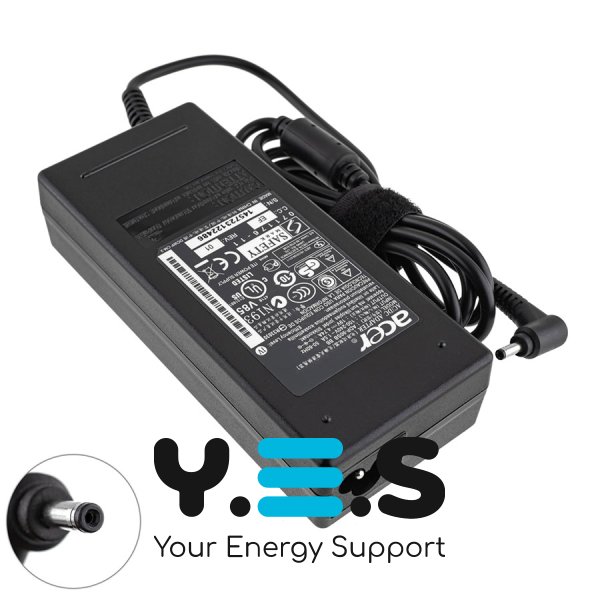 Блок живлення для ноутбука ACER 19V 4.74A 90W — роз’єм 3.0×1.0 мм, чорний, прямокутний