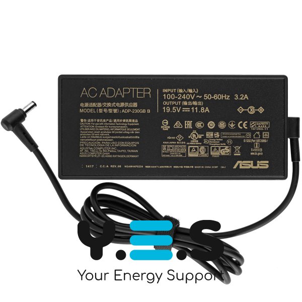 Блок живлення для ноутбука ASUS 19.5V 11.8A 230W (штекер 5.5×2.5 мм), чорний, прямокутний