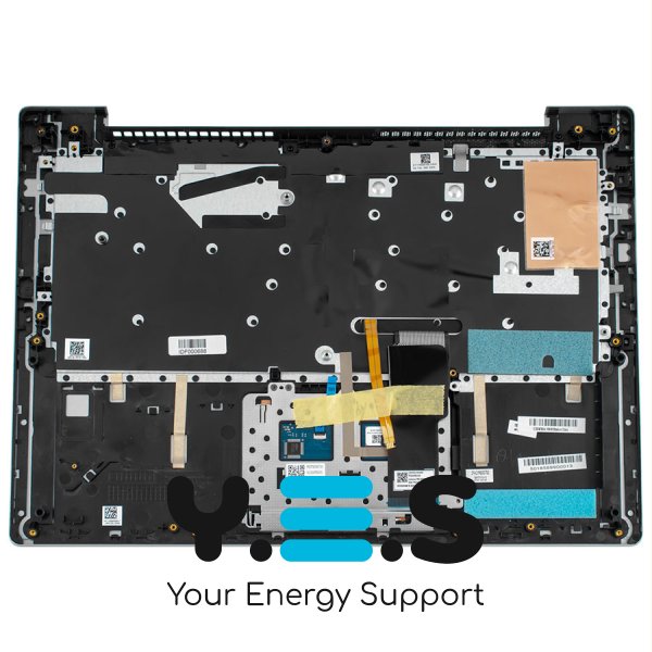 Клавіатура для ноутбука Lenovo Yoga 520S-14IKB з тачпадом і передньою панеллю, розкладка RU, срібляста