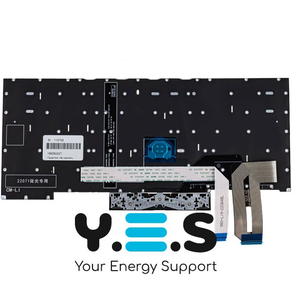 Клавіатура для ноутбука Lenovo ThinkPad T490s, T495s — чорна, RUS-розкладка, без рамки, з підсвіткою клавіш