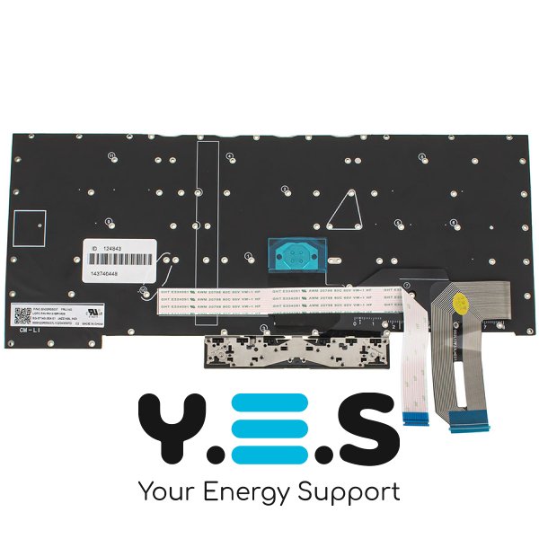 Клавіатура для ноутбука Lenovo ThinkPad P1 — RU розкладка, чорна, без рамки