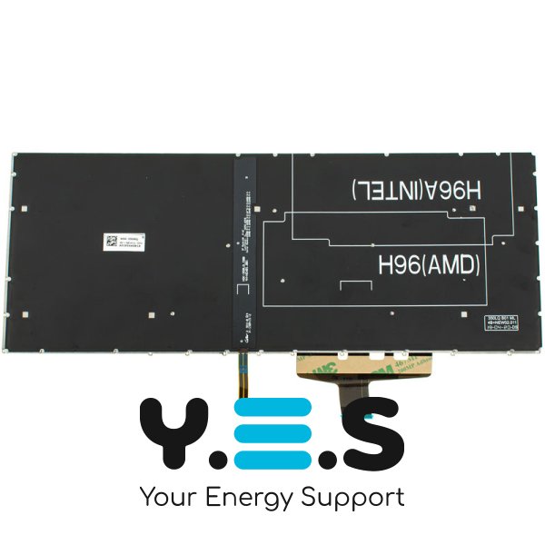 Клавіатура для ноутбука HUAWEI (серія W19) — чорна, без рамки, з підсвіткою клавіш, RU-розкладка