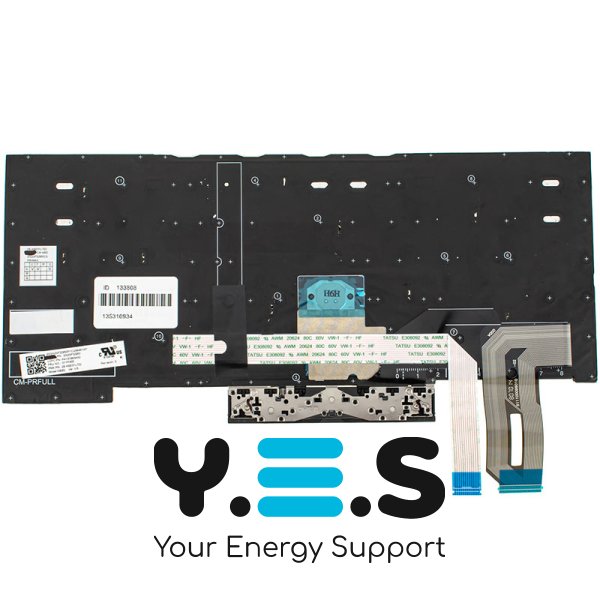 Клавіатура для ноутбука Lenovo ThinkPad T490s, T495s — чорна, без рамки, RU-розкладка